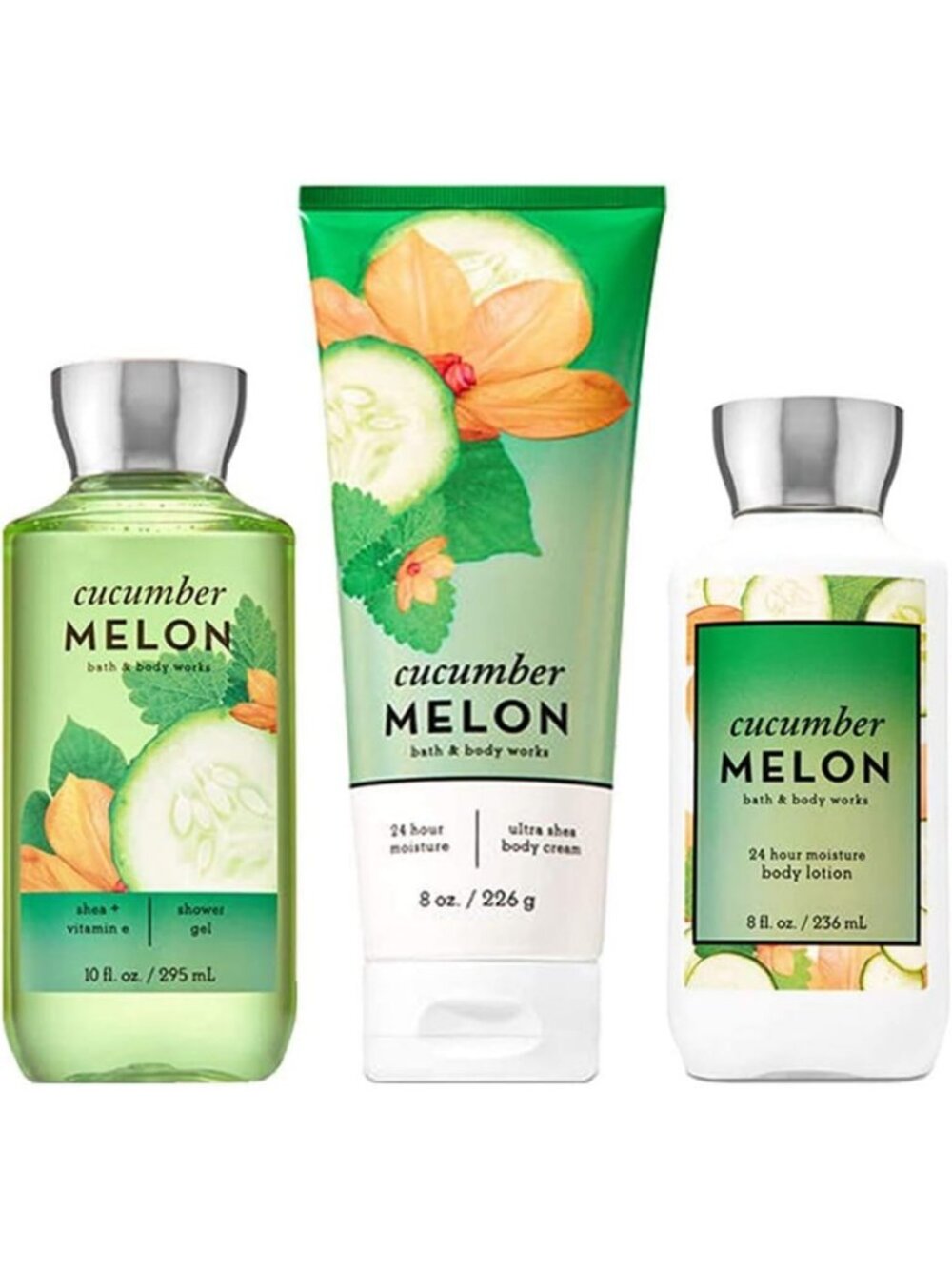 Cucumber Melon Gift Set - Body Cream, Shower Gel & Lotion - 3-Piece Collection